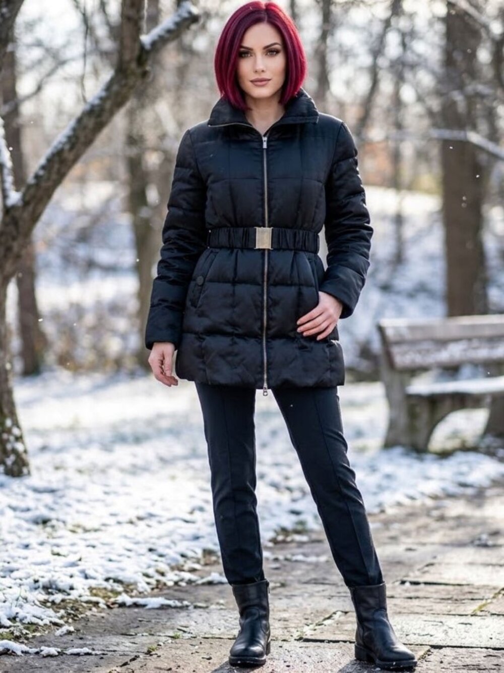 Marvin Richards Black Down-Filled Quilted Puffer Jacket
